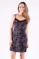 Nachthemd / negligé spaghetti bandjes - Modal - 90Cm - thumbnail