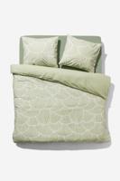 HEMA Dekbedovertrek Zacht Katoen 200x200/220 Zwammen (groen) - thumbnail