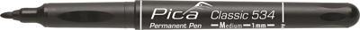 Pica 534/46 Permanent Pen 1,0mm rond zwart,10st. Pica 534/46 Permanent Pen 1,0mm rond zwart,10st.