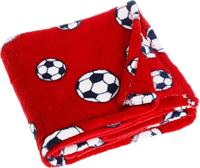 Playshoes fleece babydeken Voetbal Rood - thumbnail