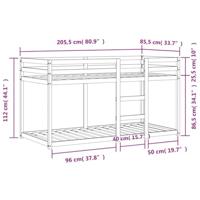 Stapelbed massief grenenhout wasbruin 80x200 cm - thumbnail