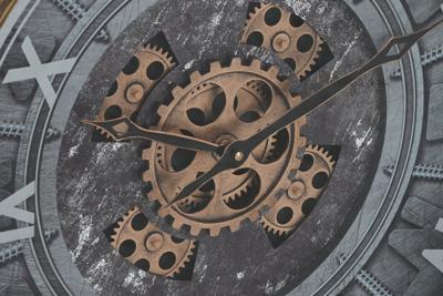 Muurklok Home ESPRIT Zwart Gouden Kristal Ijzer 60 x 9 x 80 cm