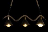 Plafondlamp DKD Home Decor Natuurlijk Zwart Metaal Touw 50 W (85 x 18 x 20 cm) - thumbnail