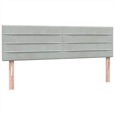 Boxspring met matras fluweel lichtgrijs 160x220 cm