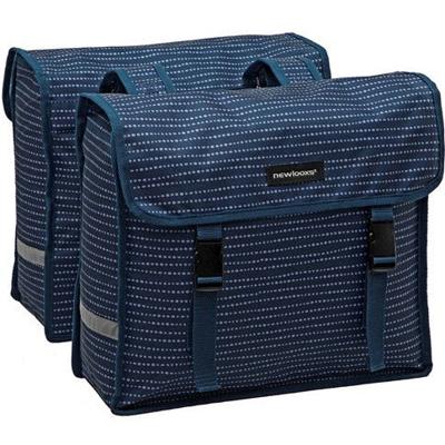 Newlooxs Fiori dubbele fietstas - waterafstotend polyester - 30l - zwart/blauw/grijs