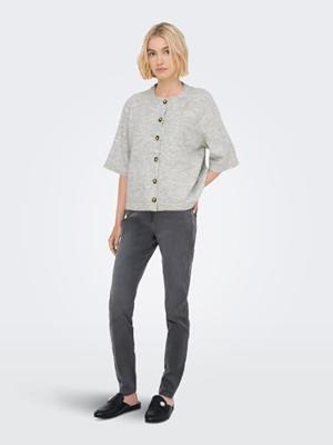 Only Onlcamilla S/s Cardigan Knt Noos Vest Light Grey Melange