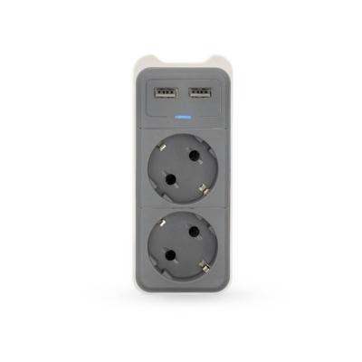 Stekkerdoos Met USB- Verdeelstekker - Overspanningsbeveiliging - 2 USB Poorten (HPS1202U)