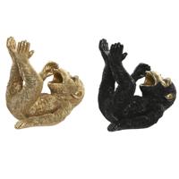 Decoratieve figuren Home ESPRIT Zwart Gouden Aap 24,5 X 15 X 22,5 CM (2 Stuks) - thumbnail
