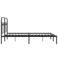 Bedframe met hoofdbord metaal zwart 140x200 cm - thumbnail