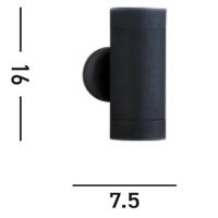 Searchlight Zwarte wandspotSplot Up - Down 16cm - 6009-2BK-LED - thumbnail