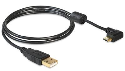 Delock USB-kabel USB 2.0 USB-A stekker, USB-micro-B stekker 1.00 m Zwart 83147