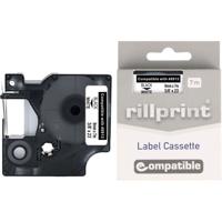 Rillprint compatible D1 tape voor Dymo 40913, 9 mm, zwart op wit - thumbnail