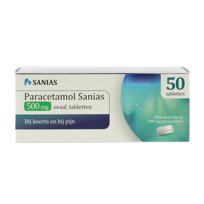 Sanias Paracetamol 500mg oval 50 Stuks