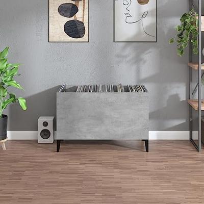 Platenkast 74,5x38x48 cm bewerkt hout betongrijs