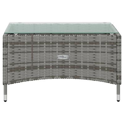 8-delige Loungeset met kussens poly rattan grijs