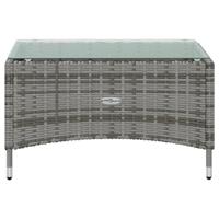 8-delige Loungeset met kussens poly rattan grijs - thumbnail