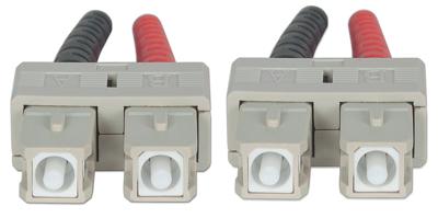 Intellinet 751100 Glasvezel Optische vezel Aansluitkabel 3.00 m Turquoise [1x SC-stekker - 1x SC-stekker] 50/125 µ Multimode OM3