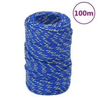 VidaXL Boottouw 2 mm 100 m polypropyleen blauw - thumbnail