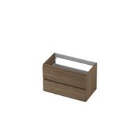 INK - Onderkast 2 Laden Greeploos met Houten Keerlijst - 800x450x520 Mm - Zuiver Eiken - thumbnail