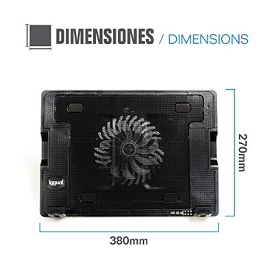 Cooling Base voor Laptop iggual IGG316764 Zwart Multicolour