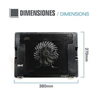 Cooling Base voor Laptop iggual IGG316764 Zwart Multicolour - thumbnail