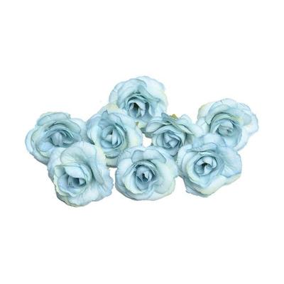 10 sets 4cm kunstmatige bloem Silk Rose Flower hoofd voor bruiloft partij Home Decoratie (blauw)