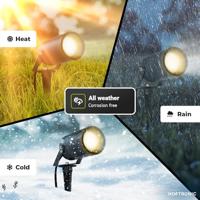 Set van 3 Spikey LED prikspot - GU10 4 Watt 345 lumen - Dimbaar - Kantelbaar - 2700K warm wit - IP65 Waterdicht - Zwart - Tuinspot - Pinspot - thumbnail