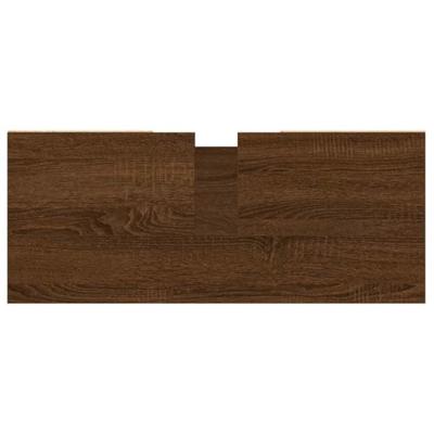 Badkamerkast 80x33x60 cm bewerkt hout bruineikenkleurig