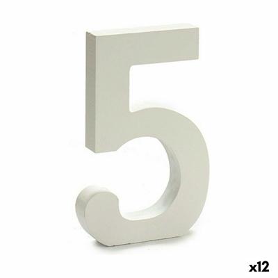 Cijfer Pincello 5 Wit 1,8 x 21 x 17 cm (12 Stuks)