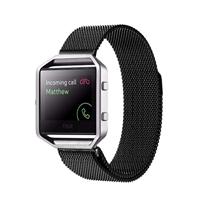 By Qubix - Milanese Compatible met Fitbit Blaze horloge band alleen voor Compatible met Fitbit Blaze - Zwart - Compatible fitbit bandje - thumbnail