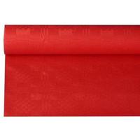 Tafelkleed uit papier met damastprint, 1,2 x 8 m, rood - thumbnail