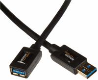 Amazon Basics USB-A mannelijk 3.0 naar USB-A vrouwelijk verlengkabel, 4,8 Gbps High-Speed, vergulde vrouwelijke connectoren, 2 m, zwart - thumbnail