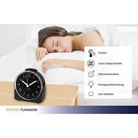 TFA Dostmann 60.1513.01 Wekker Zendergestuurd Zwart Fluorescerende Wijzers - thumbnail