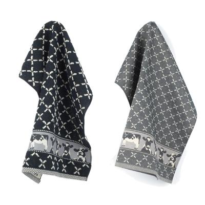 Bunzlau Castle Keuken- en theedoek set Cows Zwart