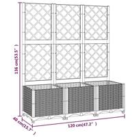 Plantenbak met latwerk 120x40x136 cm polypropeen wit - thumbnail