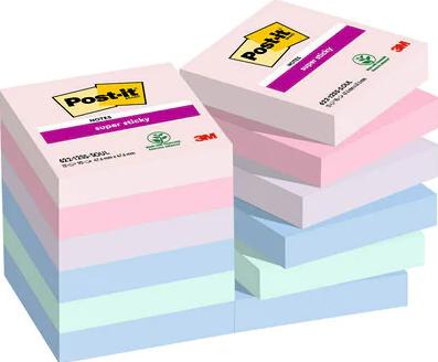 Post-It Super Sticky Notes Soulful, 90 vel, ft 47,6 x 47,6 mm, pak van 12 blokken