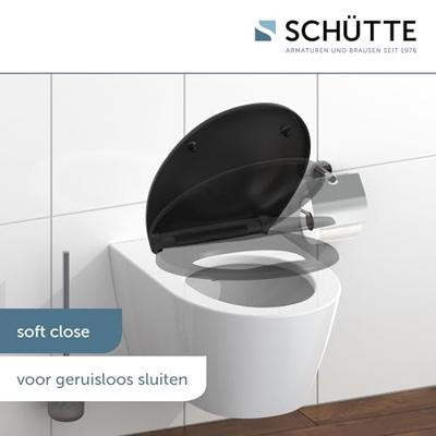 Toiletbril Schutte Lupos Softclose en Quick-Release Mat Zwart Schutte Toiletbril Schutte Lupos Softclose en Quick-Release Mat Zwart Schutte