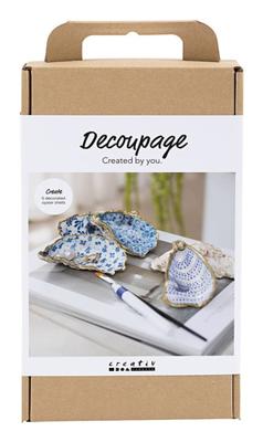 Creativ Company Hobbyset decoupage oesterschelpen blauw Creativ Company Hobbyset decoupage oesterschelpen blauw