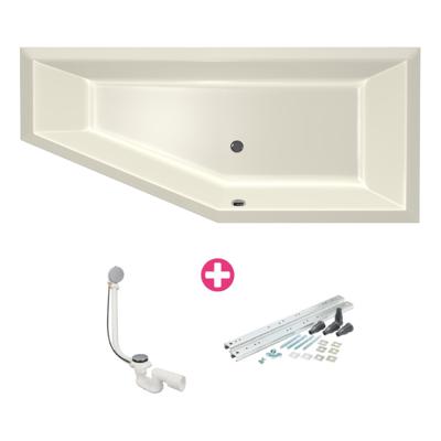 Xenz Society Hoekbad - 160x90x53 - afvoer Midden - Rechts - acryl - pergamon 6882-02