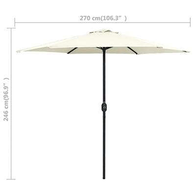 VidaXL Parasol met aluminium paal 270x246 cm zandwit