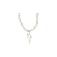Kralenketting witte Jade met Tribal - thumbnail