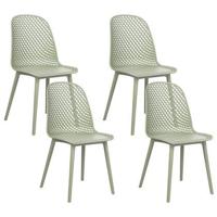 Beliani - EMORY - Eetkamerstoelen set 4 - Groen - Synthetisch - thumbnail