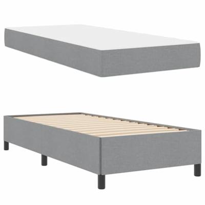 Boxspring bed Lichtgrijs en zwart 90 x 190 cm