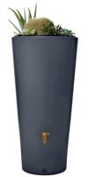 Vaso design regenton antraciet 220 liter met plantenbak - thumbnail
