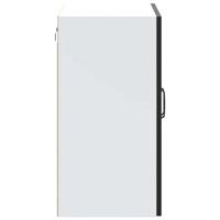 Keukenbovenkast met glazen deur Kalmar bewerkt hout zwart - thumbnail