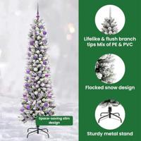 Kunstkerstboom met 300 LED Wit 240 cm PVC en Metaal en Plastic - thumbnail