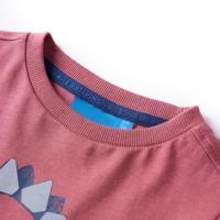 Kindershirt met lange mouwen dinosaurusprint 92 donkerrood - thumbnail