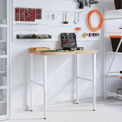 Werkbank rechthoekig 100x60x(73-99,5) cm massief acaciahout