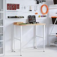 Werkbank rechthoekig 100x60x(73-99,5) cm massief acaciahout - thumbnail