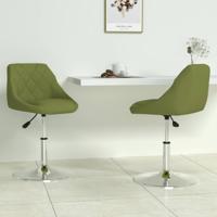 VidaXL Eetkamerstoelen draaibaar 2 st fluweel lichtgroen - thumbnail